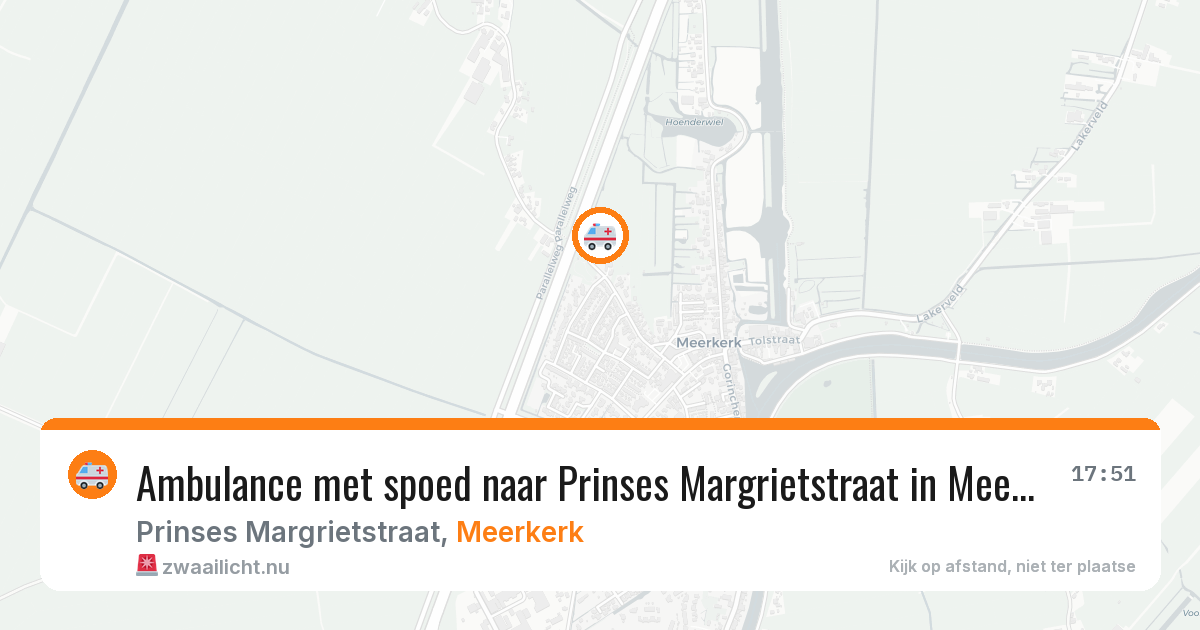 Ambulance met spoed naar Prinses Margrietstraat in Meerkerk — 1 mei 2026
