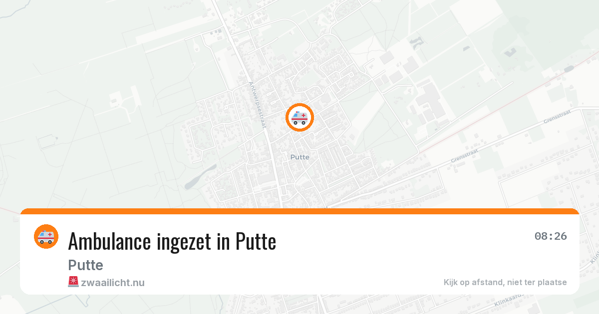 Ambulance ingezet in Putte — 20 apr 2026