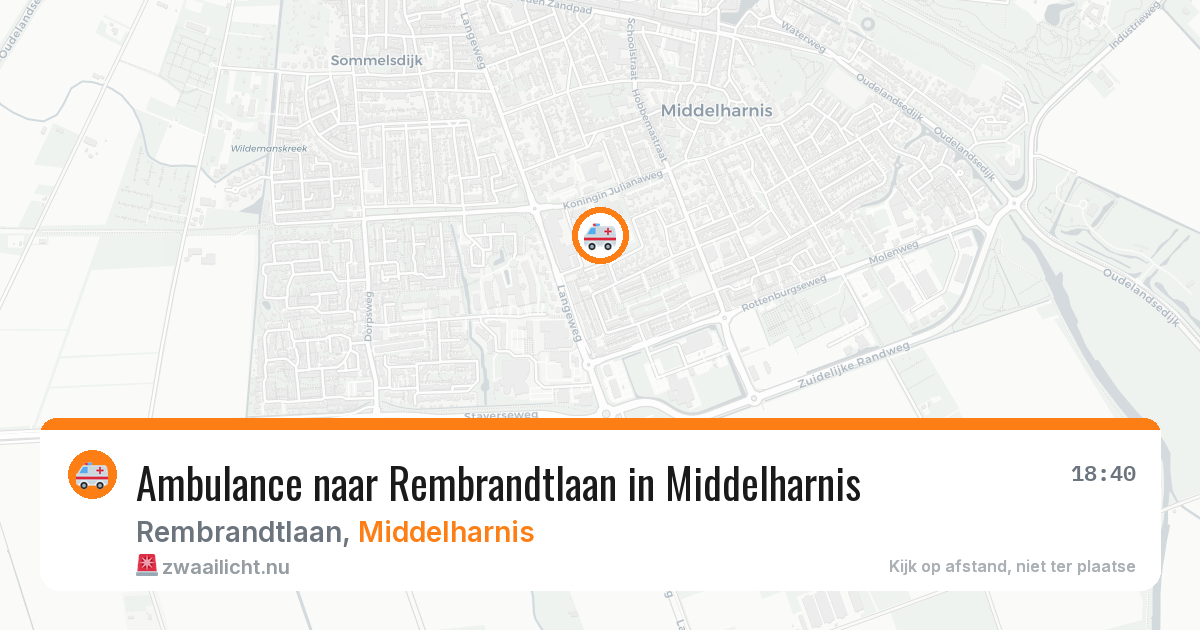 Ambulance naar Rembrandtlaan in Middelharnis — 3 jun 2026