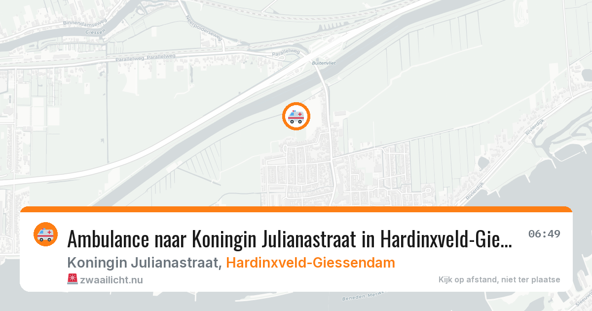 Ambulance naar Koningin Julianastraat in Hardinxveld-Giessendam — 28 mrt 2026