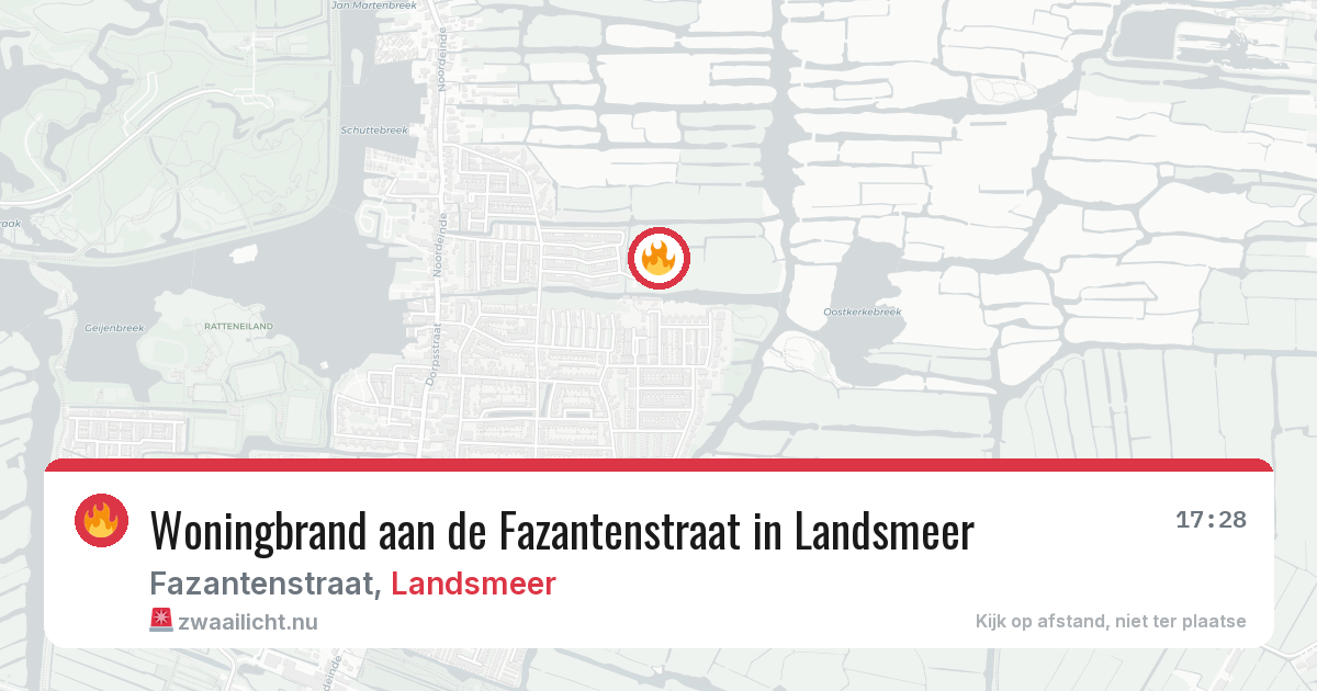 Woningbrand aan de Fazantenstraat in Landsmeer — 26 mei 2026