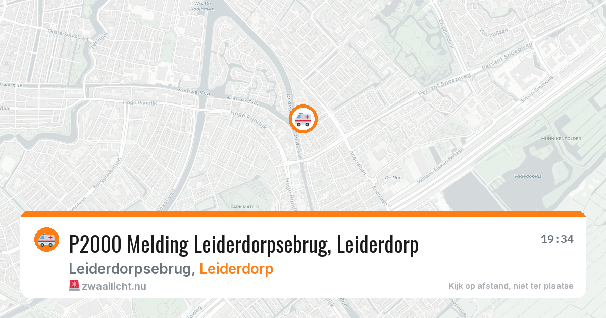 P2000 Melding Leiderdorpsebrug, Leiderdorp — 10 jul 2026