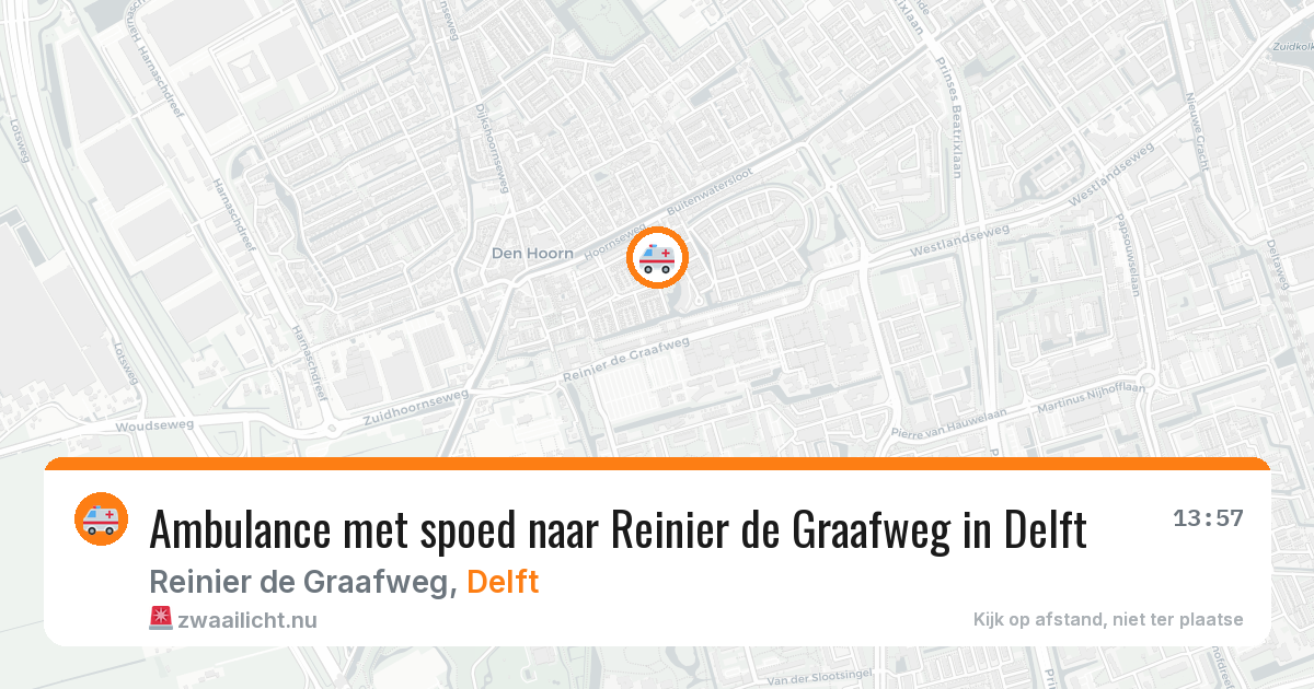 Ambulance met spoed naar Reinier de Graafweg in Delft — 16 mrt 2026