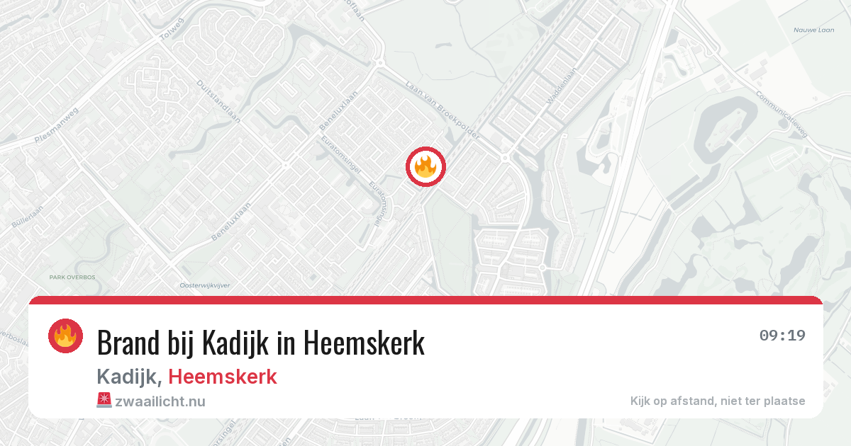 Brand bij Kadijk in Heemskerk — 21 jul 2026