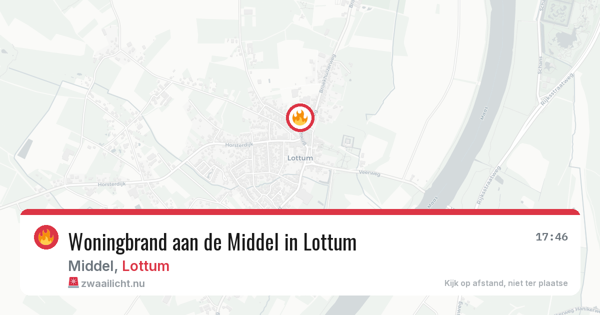Woningbrand aan de Middel in Lottum — 25 jun 2026
