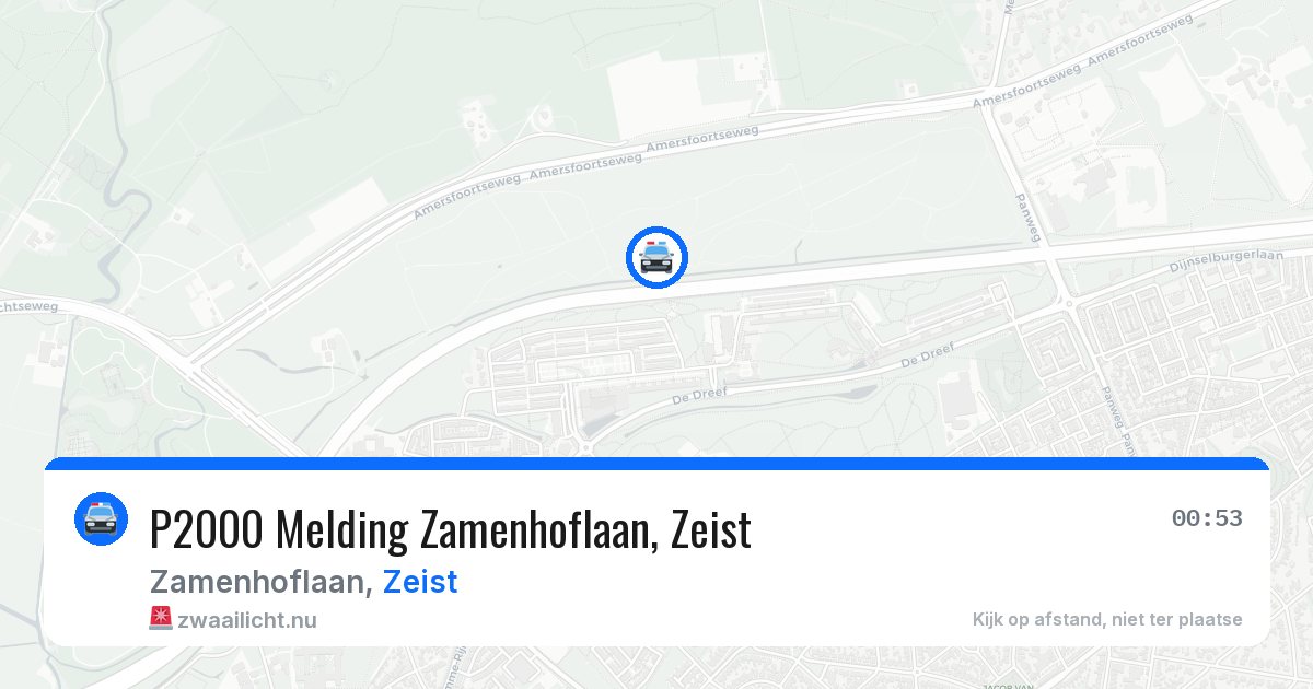 P2000 Melding Zamenhoflaan, Zeist — 16 mrt 2026