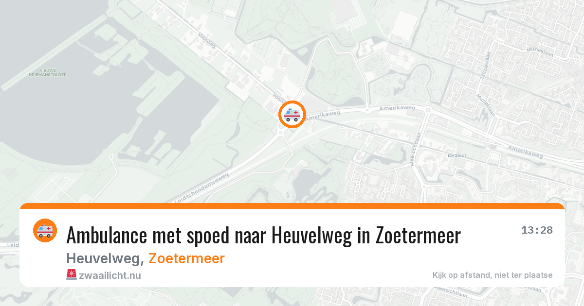 Ambulance met spoed naar Heuvelweg in Zoetermeer — 1 apr 2026