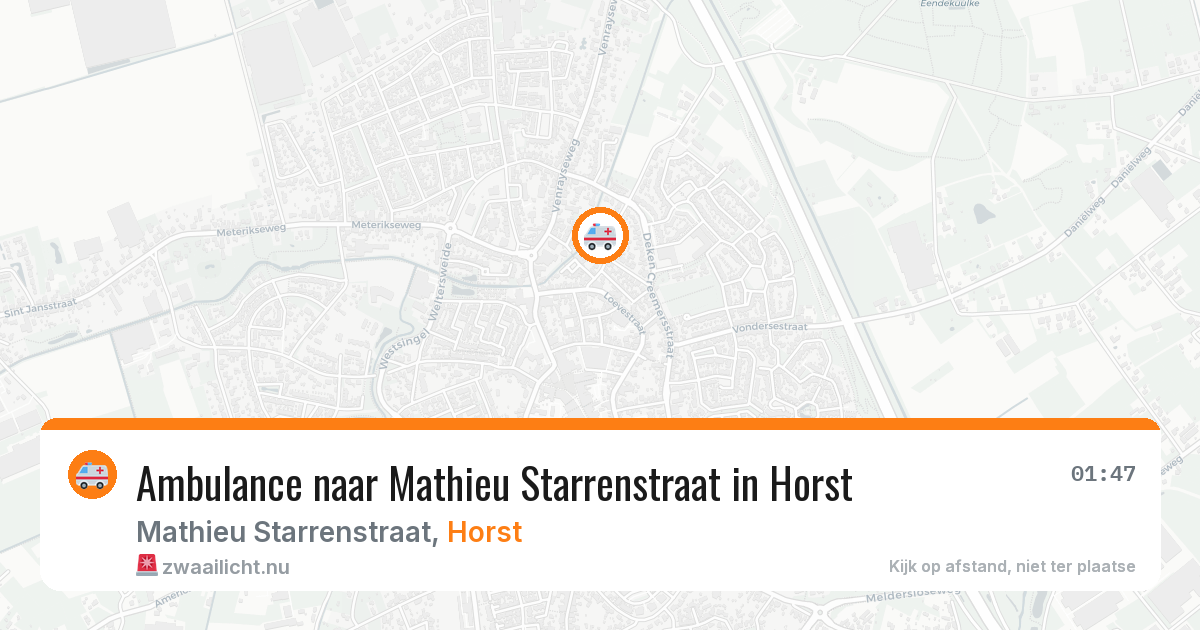 Ambulance naar Mathieu Starrenstraat in Horst — 22 jul 2026