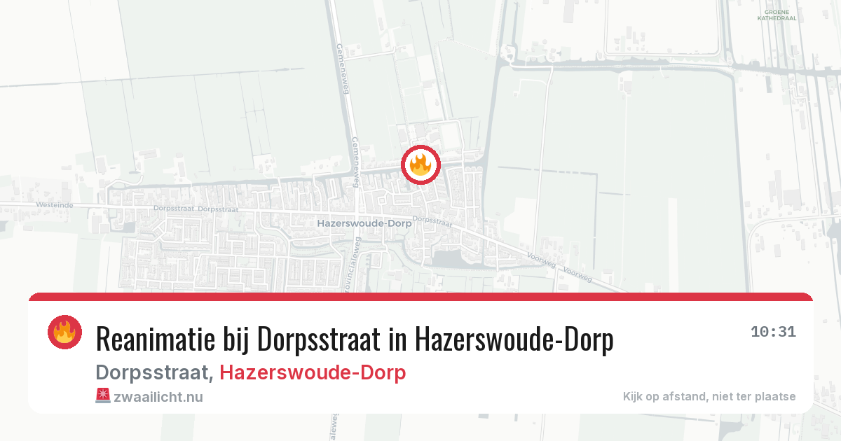 Reanimatie bij Dorpsstraat in Hazerswoude-Dorp — 15 mei 2026