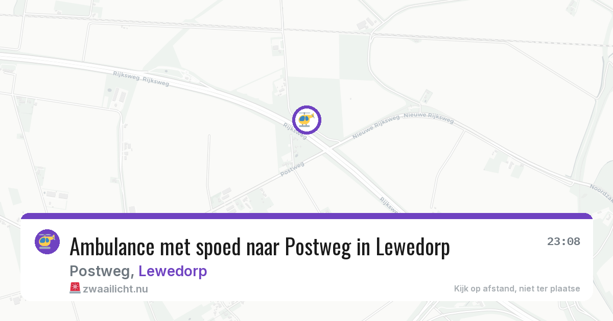 Ambulance met spoed naar Postweg in Lewedorp — 14 jul 2026