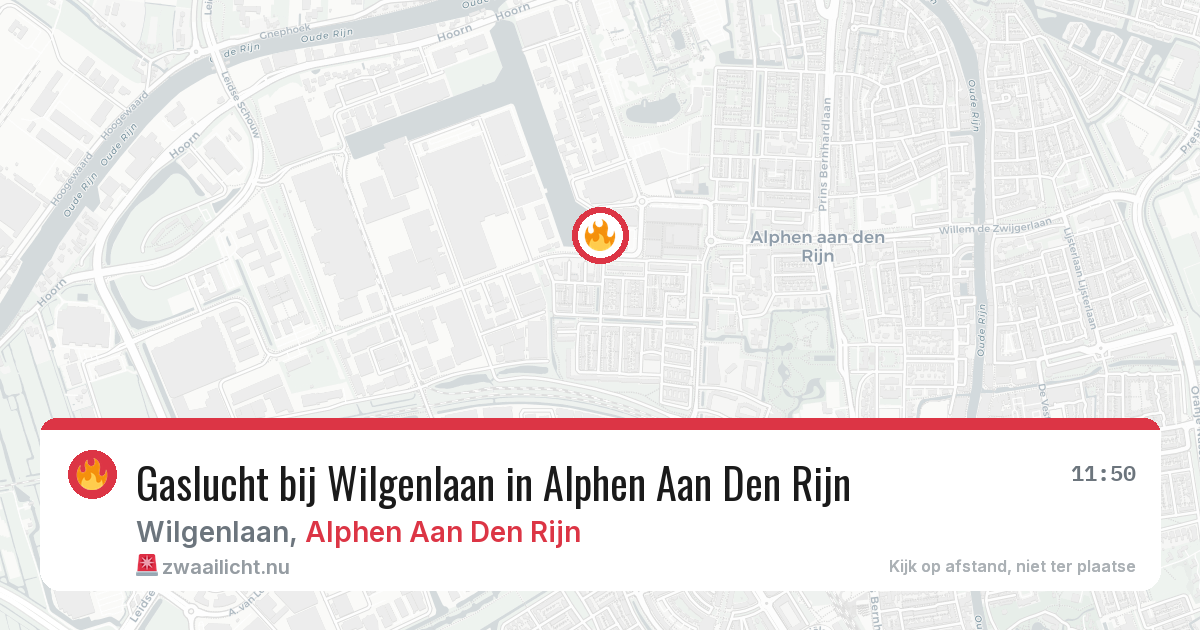 Gaslucht bij Wilgenlaan in Alphen Aan Den Rijn — 4 jun 2026