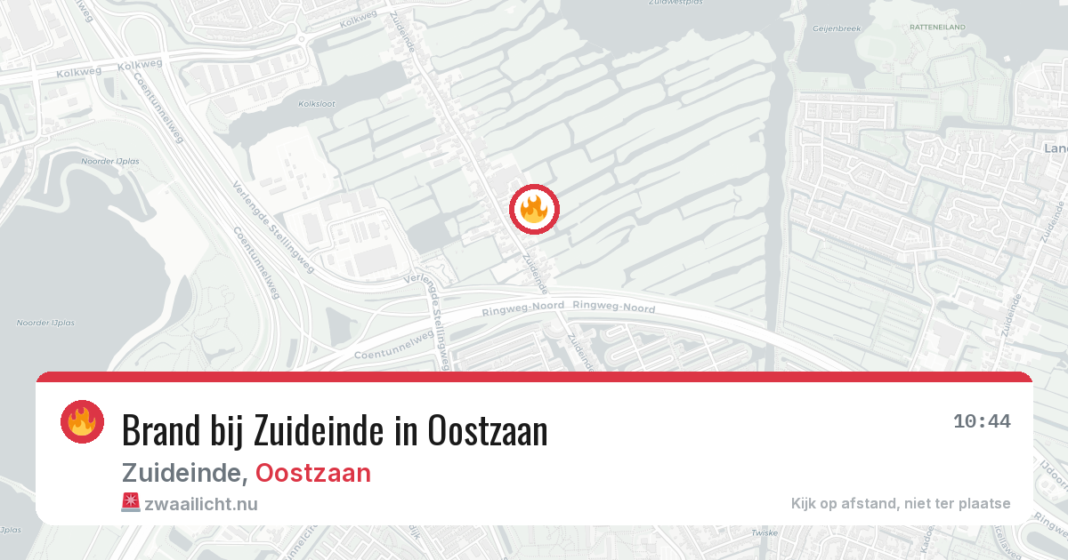 Brand bij Zuideinde in Oostzaan — 12 apr 2026
