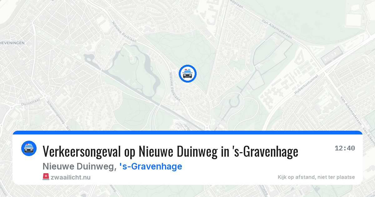Verkeersongeval op Nieuwe Duinweg in 's-Gravenhage — 19 mrt 2026
