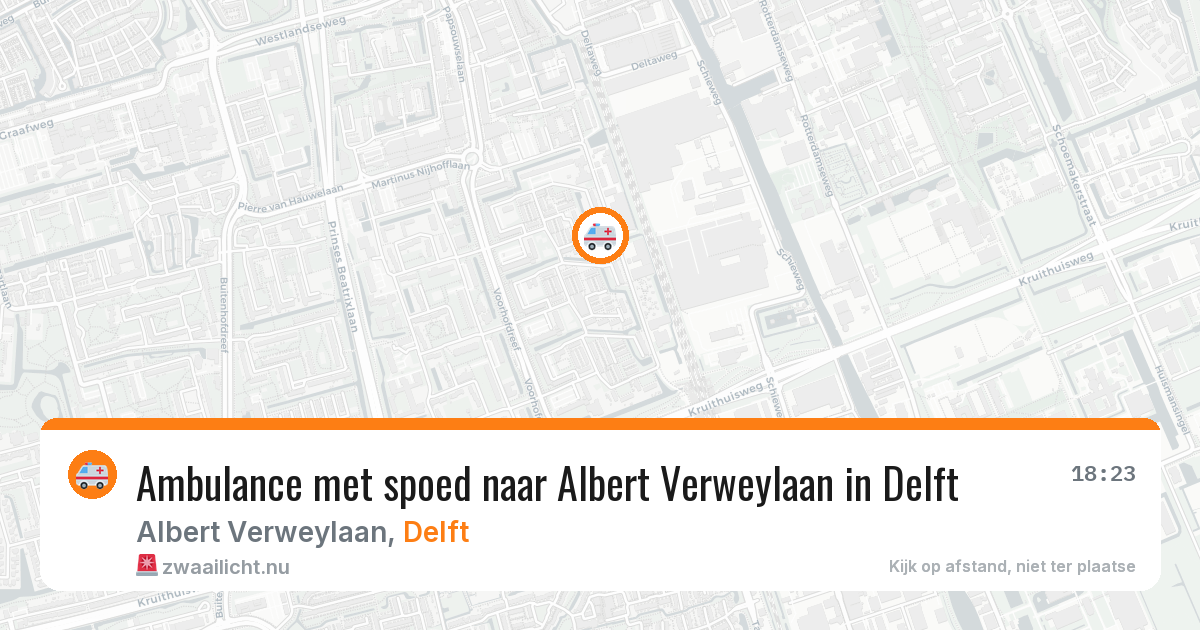 Ambulance met spoed naar Albert Verweylaan in Delft — 4 jun 2026