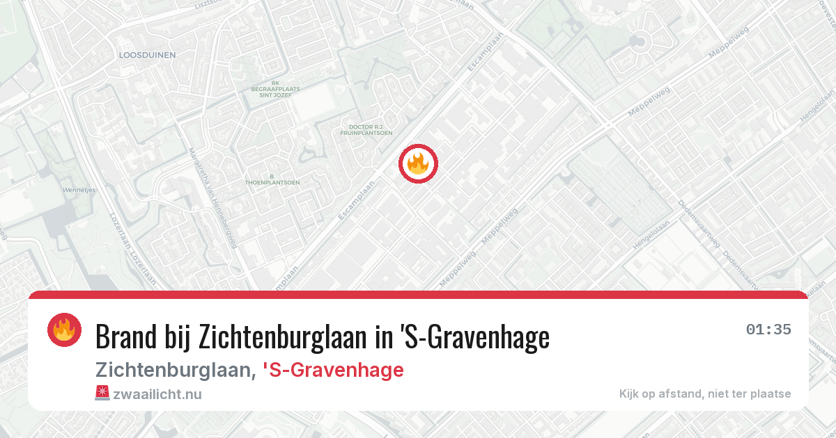 Brand bij Zichtenburglaan in 'S-Gravenhage — 15 mrt 2026