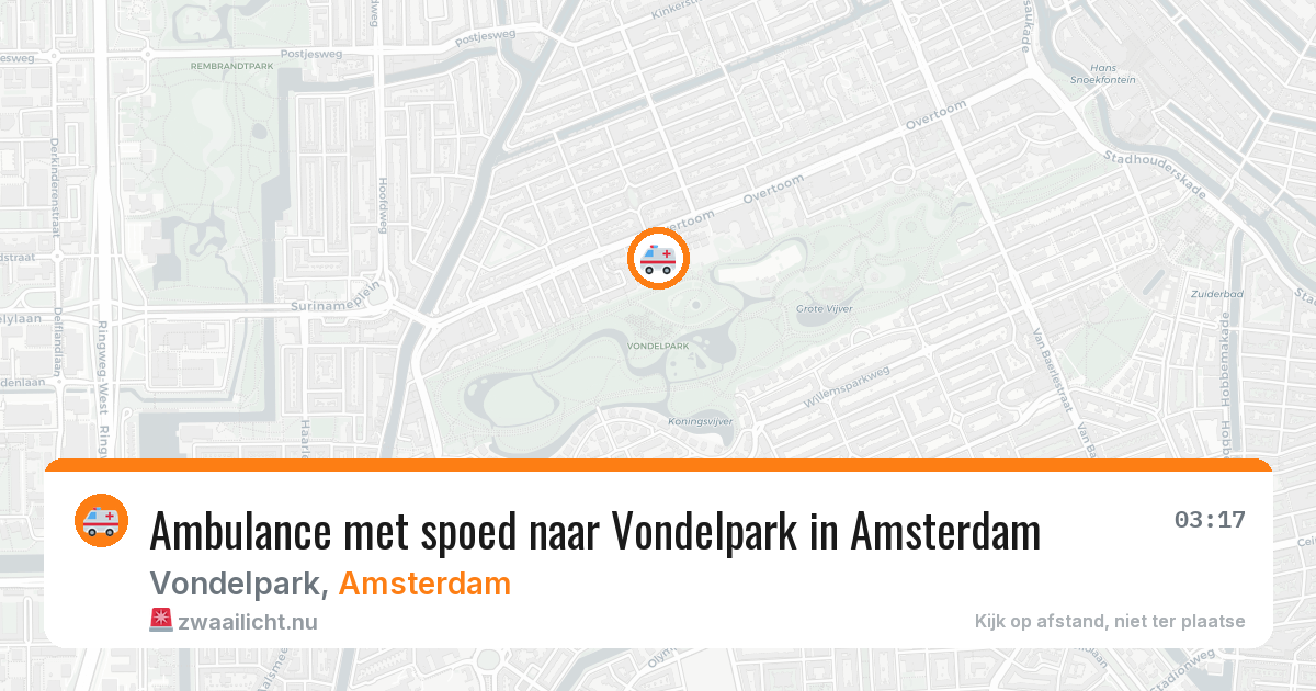 Ambulance met spoed naar Vondelpark in Amsterdam — 18 jul 2026