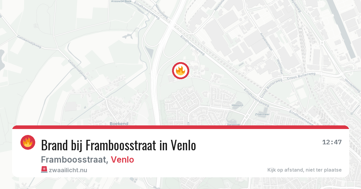 Brand bij Framboosstraat in Venlo — 25 jul 2026