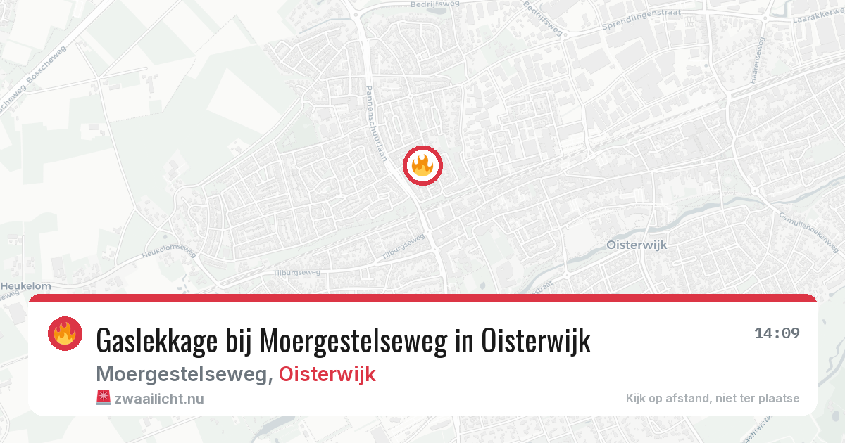 Gaslekkage bij Moergestelseweg in Oisterwijk — 21 mei 2026