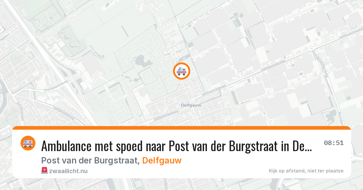 Ambulance met spoed naar Post van der Burgstraat in Delfgauw — 25 jul 2026