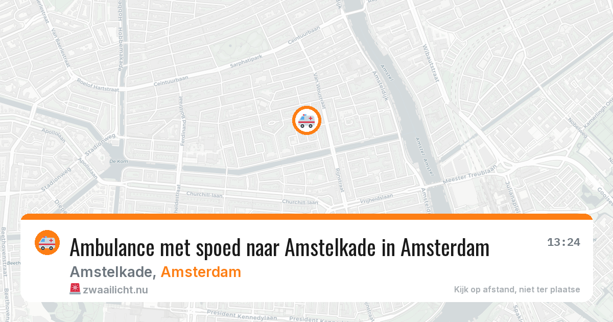 Ambulance met spoed naar Amstelkade in Amsterdam — 22 mrt 2026