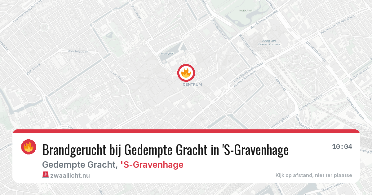 Brandgerucht bij Gedempte Gracht in 'S-Gravenhage — 25 mei 2026