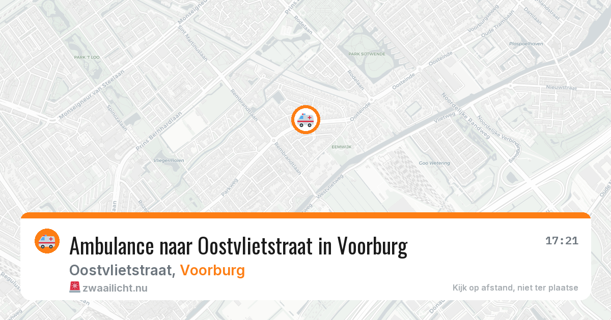 Ambulance naar Oostvlietstraat in Voorburg — 16 mrt 2026