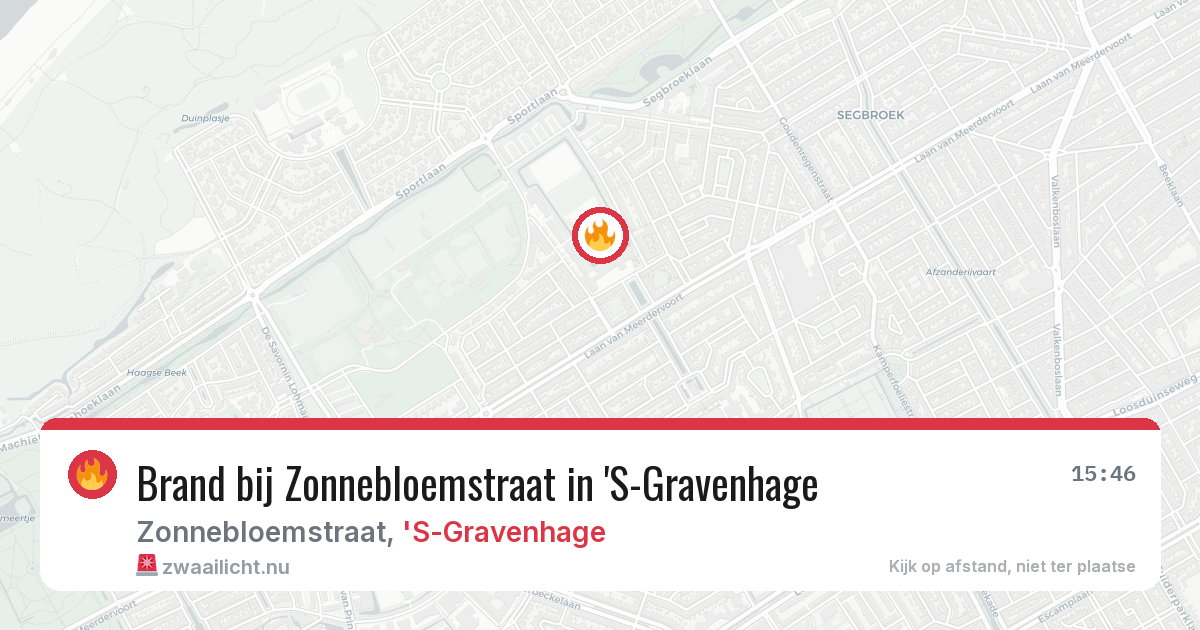 Brand bij Zonnebloemstraat in 'S-Gravenhage — 2 jun 2026