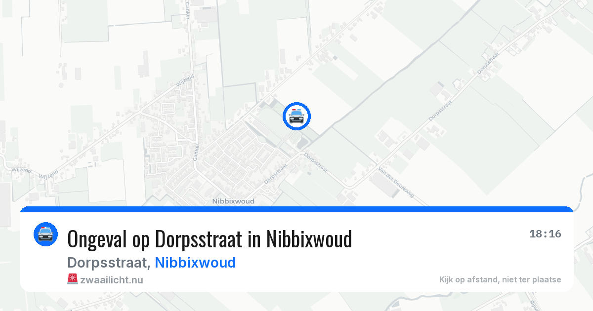 Ongeval op Dorpsstraat in Nibbixwoud — 22 mrt 2026