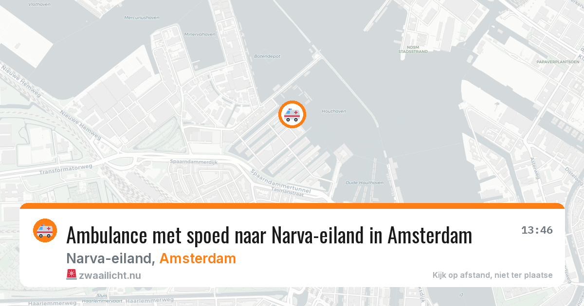 Ambulance met spoed naar Narva-eiland in Amsterdam — 4 apr 2026