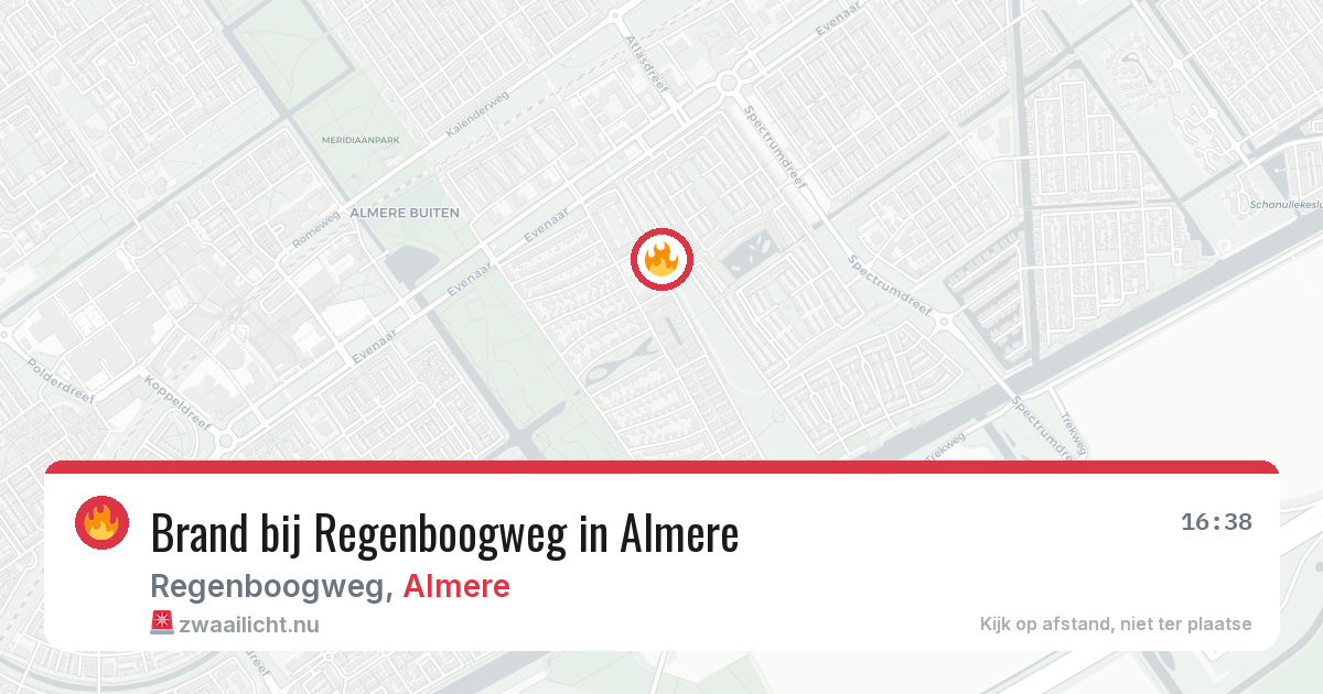 Brand bij Regenboogweg in Almere — 26 mei 2026