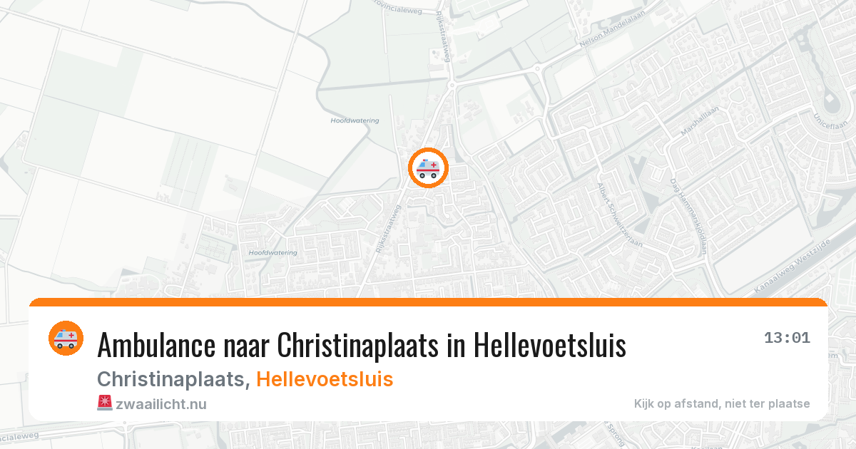 Ambulance naar Christinaplaats in Hellevoetsluis — 20 mrt 2026