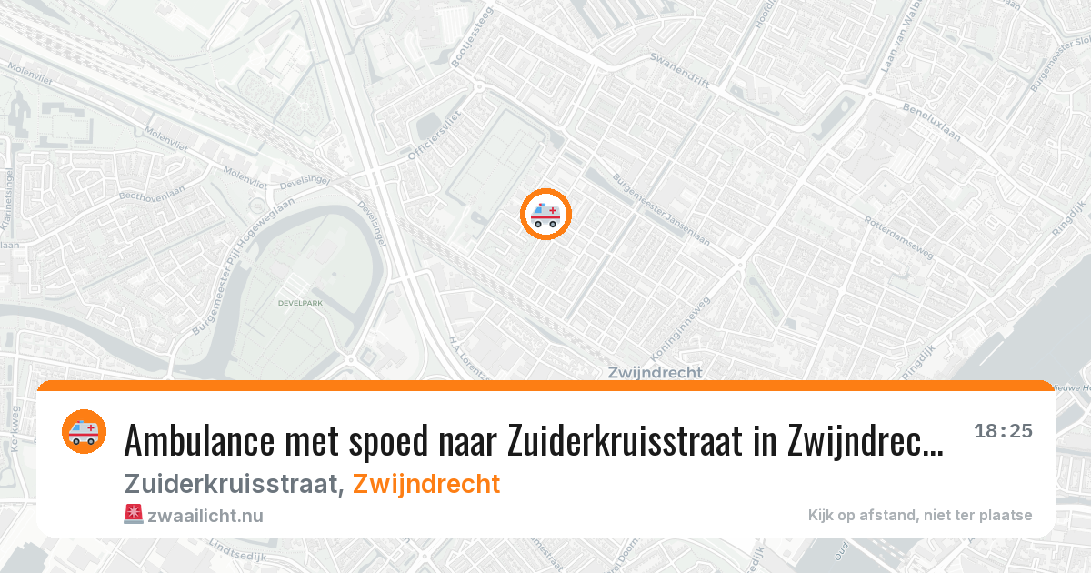 Ambulance met spoed naar Zuiderkruisstraat in Zwijndrecht — 17 jul 2026