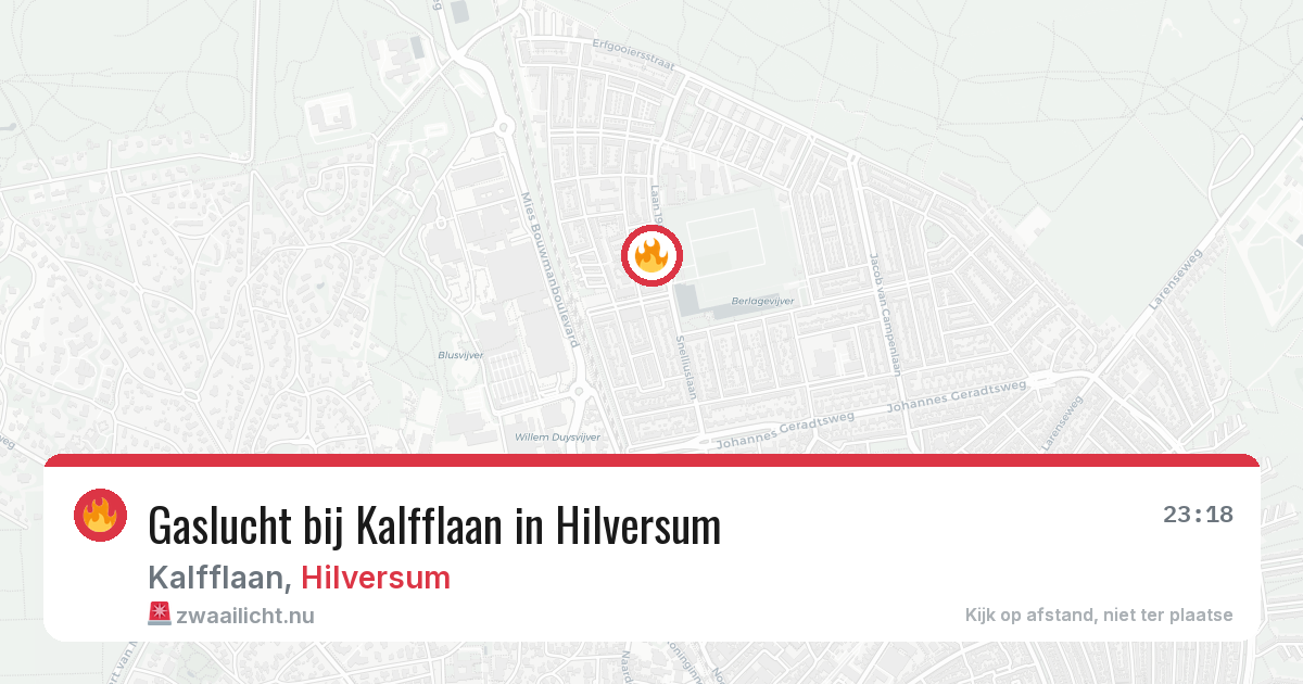 Gaslucht bij Kalfflaan in Hilversum — 9 apr 2026