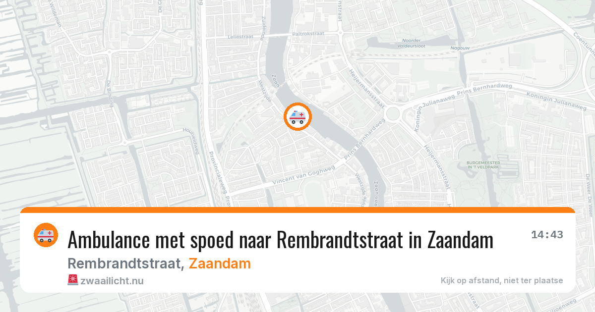 Ambulance met spoed naar Rembrandtstraat in Zaandam — 15 jul 2026
