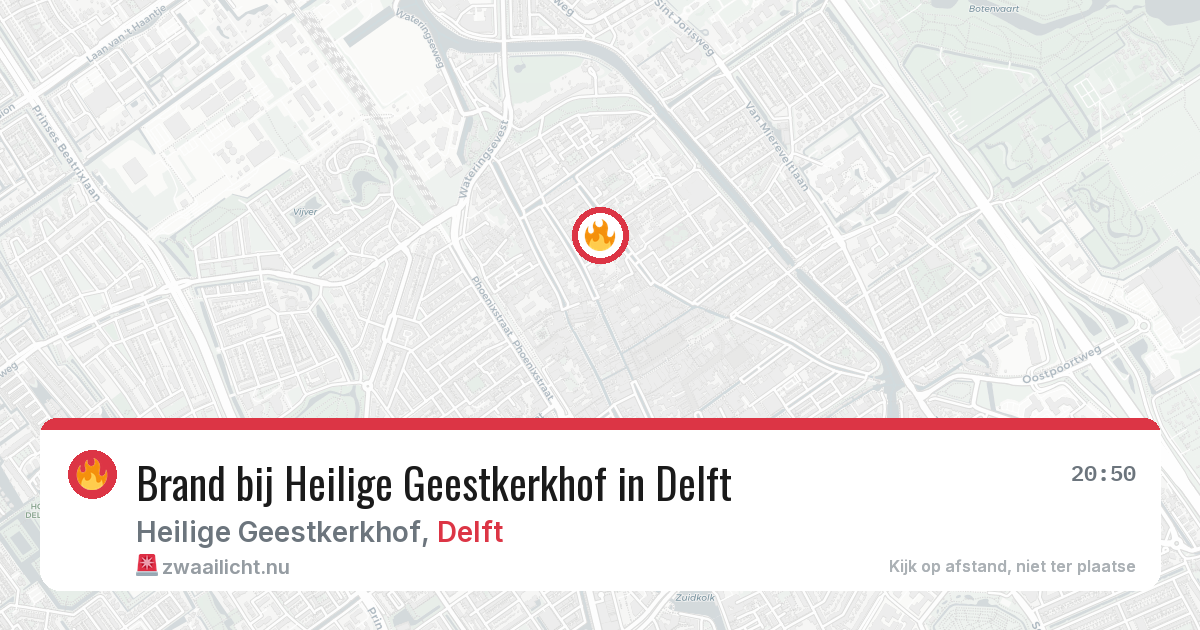 Brand bij Heilige Geestkerkhof in Delft — 24 mei 2026