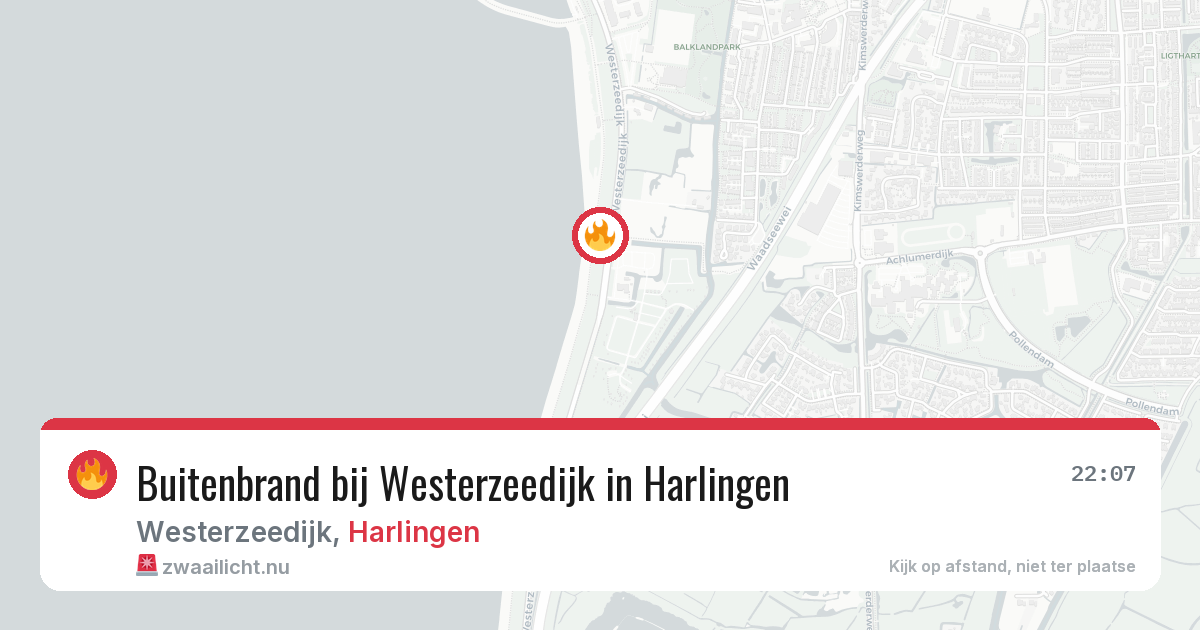 Buitenbrand bij Westerzeedijk in Harlingen — 12 jul 2026