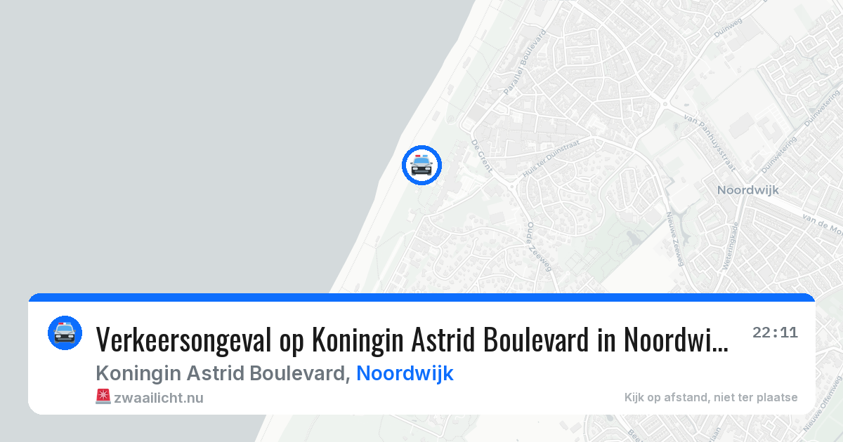 Verkeersongeval op Koningin Astrid Boulevard in Noordwijk — 24 mrt 2026