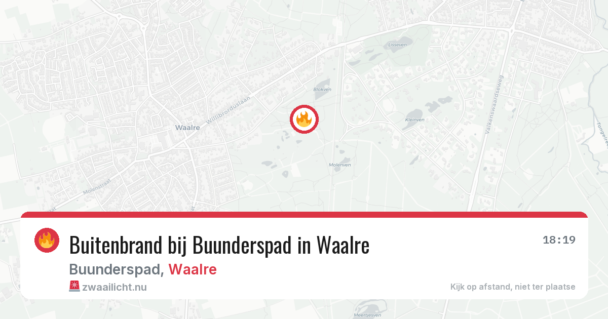 Buitenbrand bij Buunderspad in Waalre — 7 jul 2026