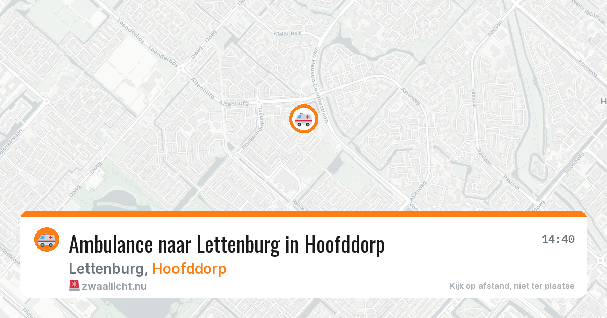 Ambulance naar Lettenburg in Hoofddorp — 19 jul 2026