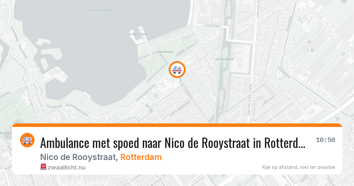 Ambulance met spoed naar Nico de Rooystraat in Rotterdam — 21 mei 2026