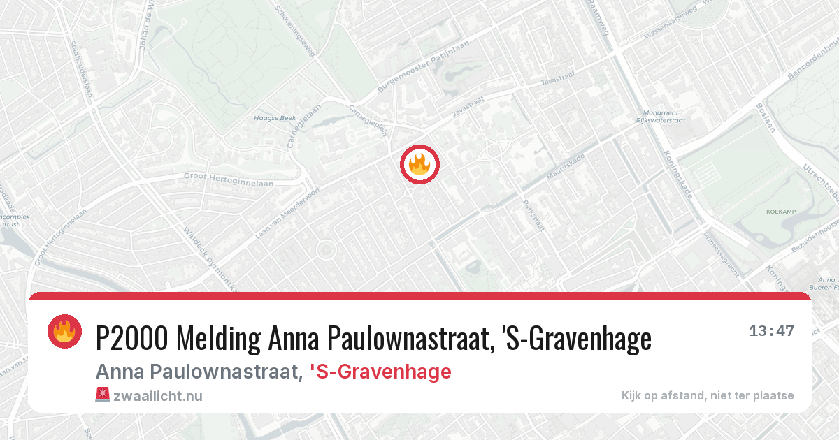 P2000 Melding Anna Paulownastraat, 'S-Gravenhage — 27 feb 2026