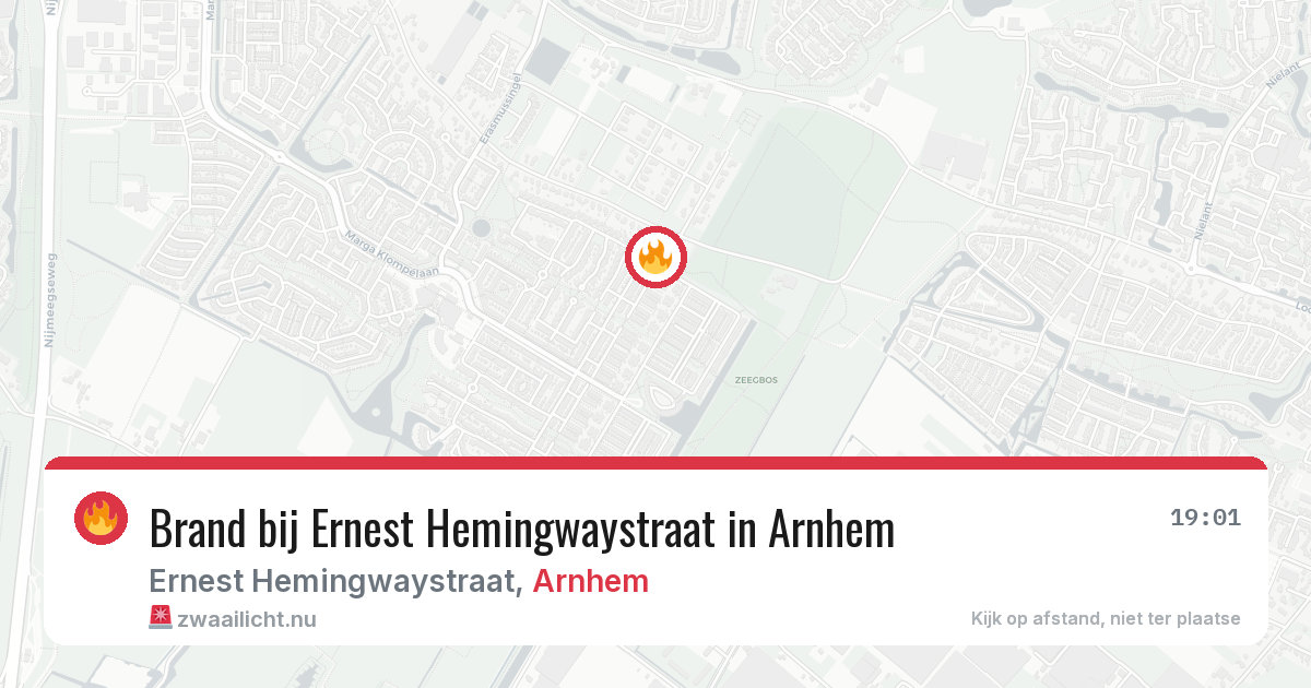 Brand bij Ernest Hemingwaystraat in Arnhem — 3 jun 2026