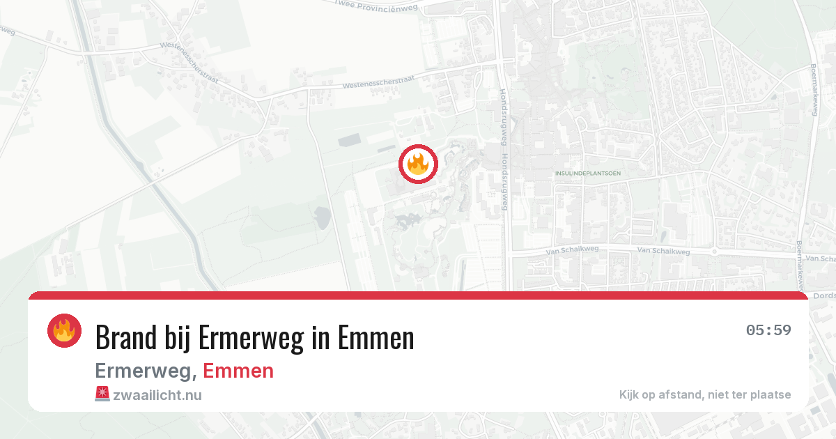 Brand bij Ermerweg in Emmen — 23 apr 2026