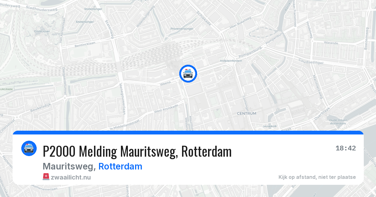 P2000 Melding Mauritsweg, Rotterdam — 3 jun 2026