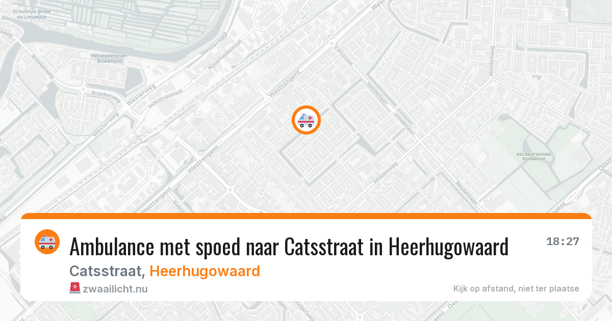 Ambulance met spoed naar Catsstraat in Heerhugowaard — 20 jul 2026
