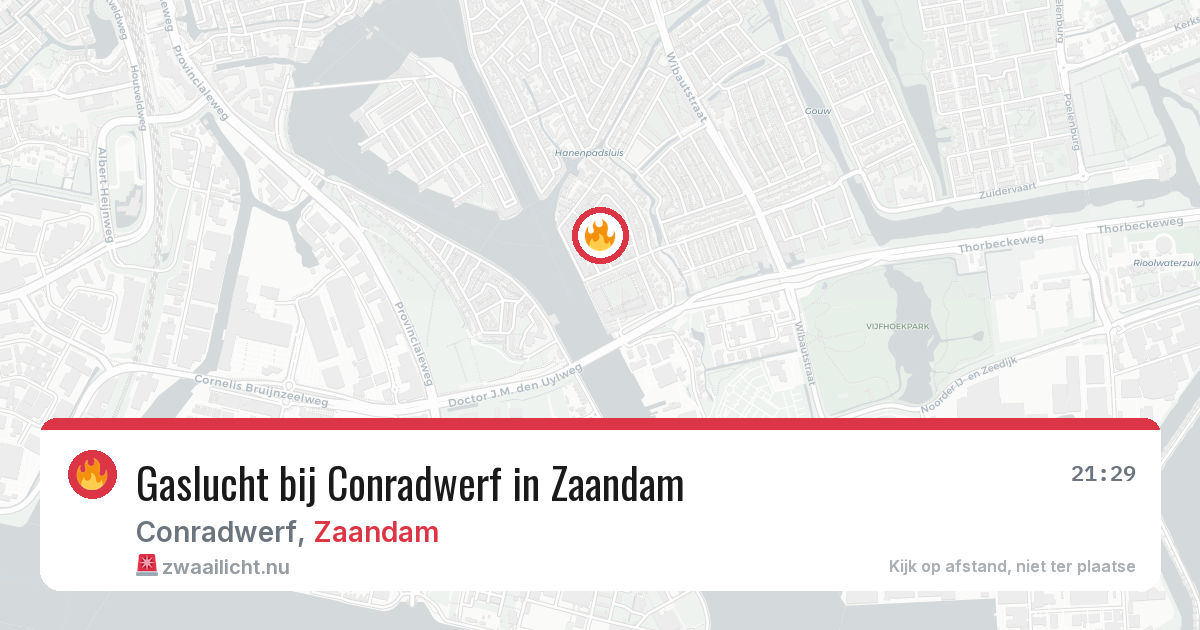 Gaslucht bij Conradwerf in Zaandam — 11 jul 2026