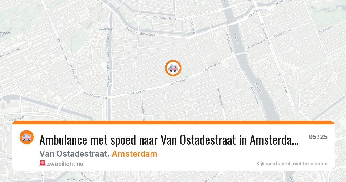 Ambulance met spoed naar Van Ostadestraat in Amsterdam — 15 mei 2026