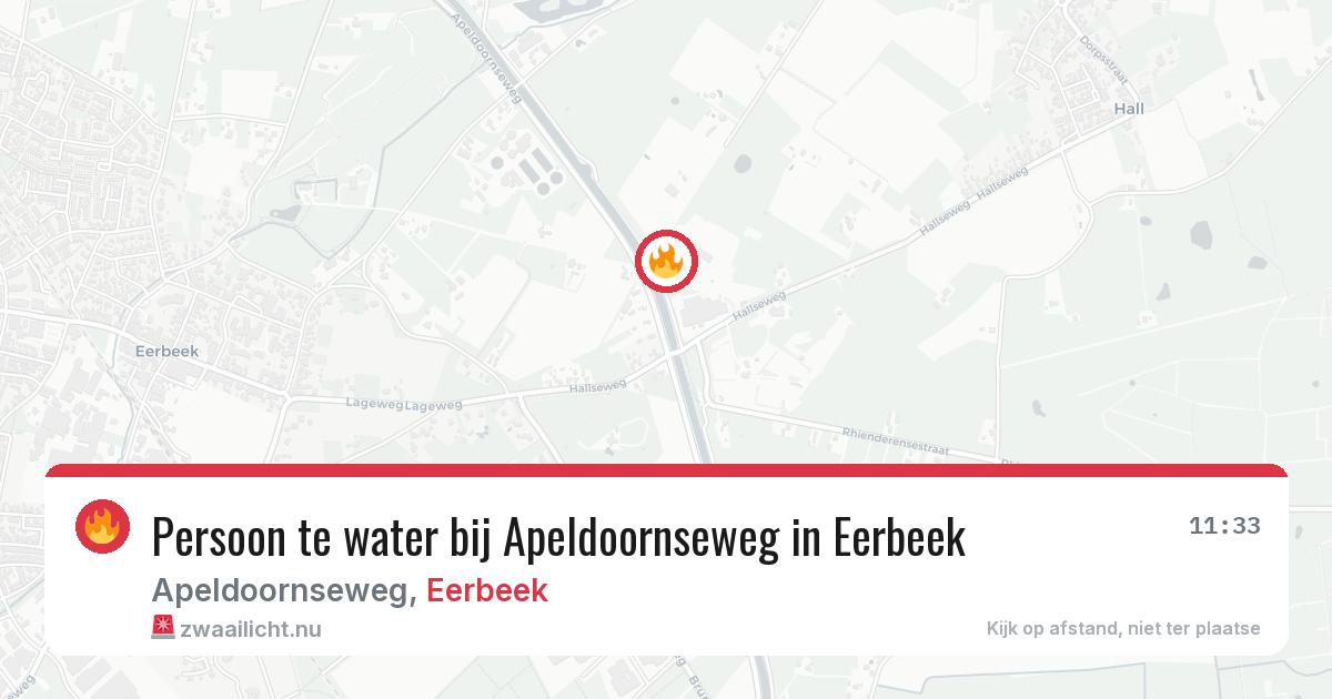 Persoon te water bij Apeldoornseweg in Eerbeek — 7 jun 2026