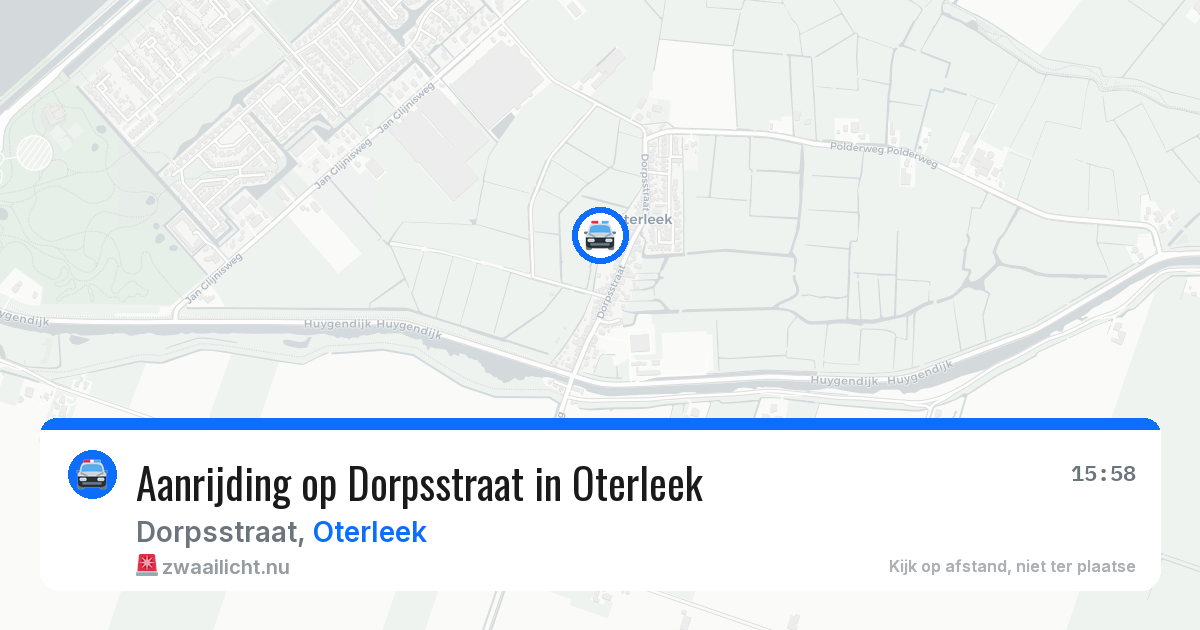 Aanrijding op Dorpsstraat in Oterleek — 1 apr 2026
