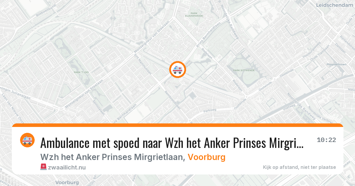 Ambulance met spoed naar Wzh het Anker Prinses Mirgrietlaan in Voorburg — 28 apr 2026